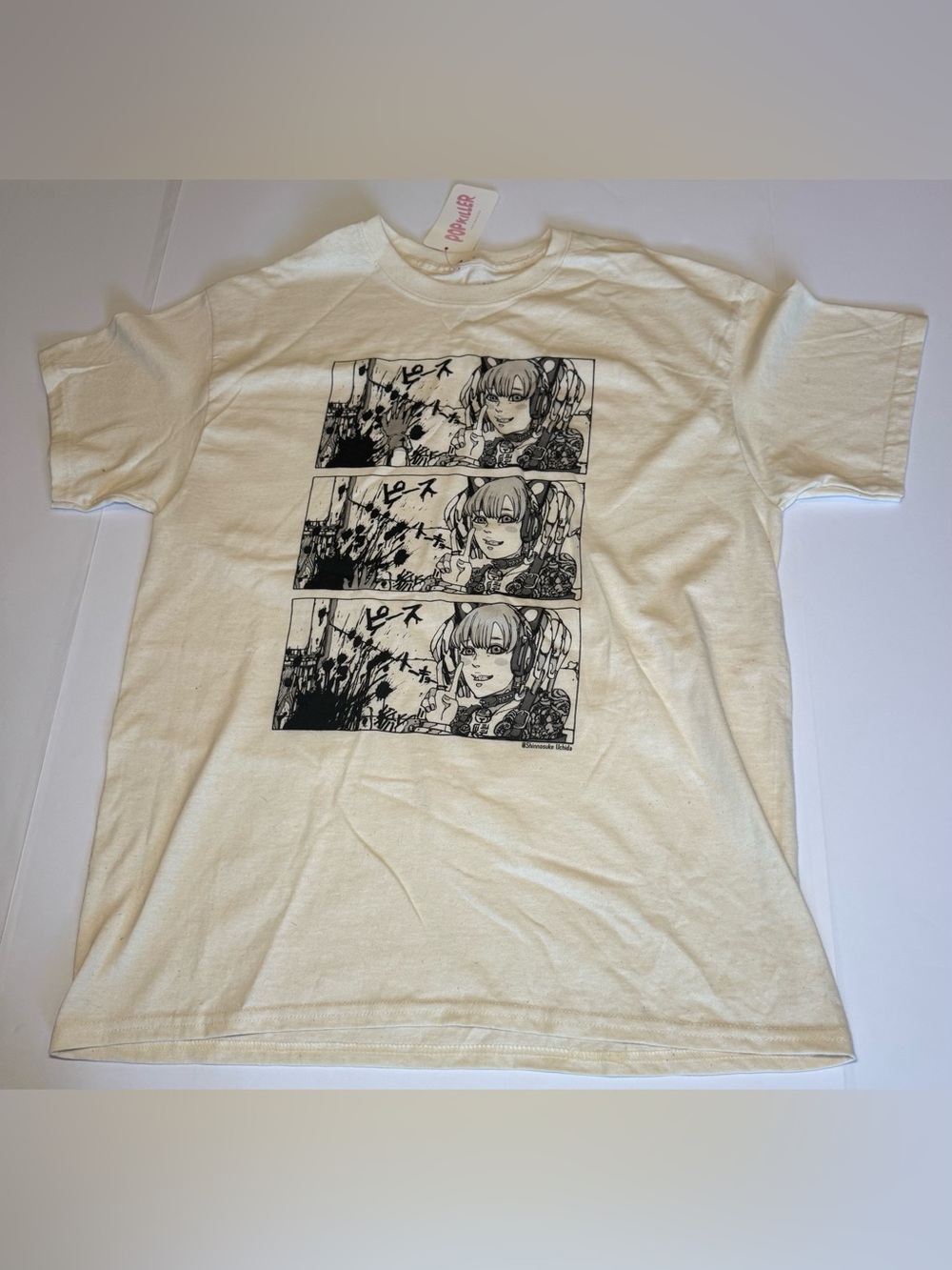 Nwt Popkiller X Shinnosuke Uchida Manga Graphic T-Shirt - Cream / Large — image 2 of 8